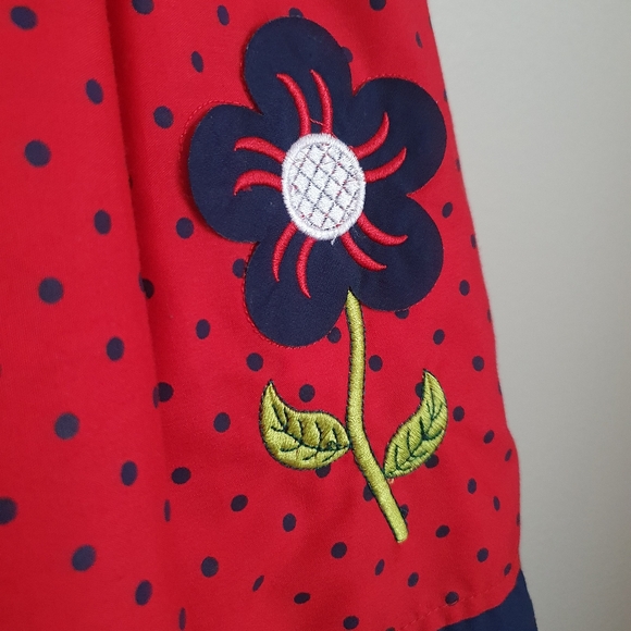 Girls Polka Dot/Flower/Bow Tulle Dress Sz 6 - Picture 7 of 12